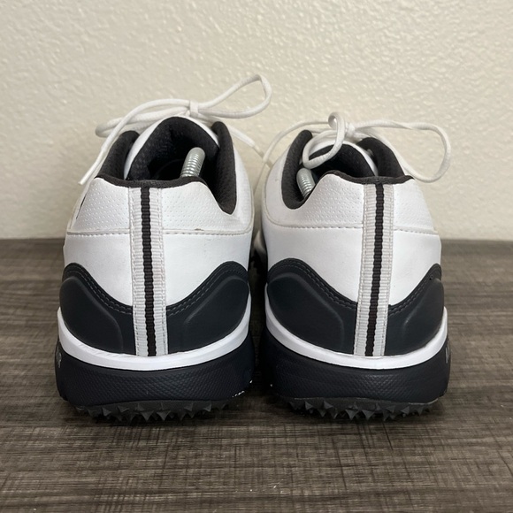 Women’s Nike Leather Golf Spike Shoe White Black Swoosh Size 8.5W 628534-101 - Picture 6 of 8